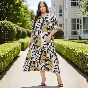 Gypsie Blu Women Plus Size Polyester Caftan Dress Long Maxi Kimono Dresses Gowns